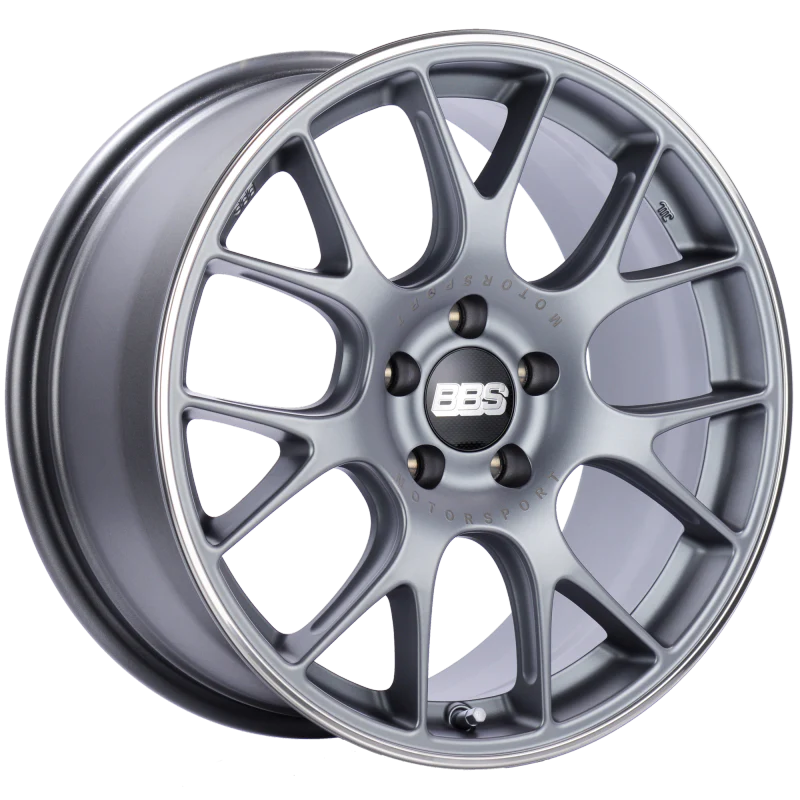 BBS CH-R 18x8.5 5x112 ET38 Satin Titanium Polished Rim Protector Wheel -82mm PFS/Clip Required