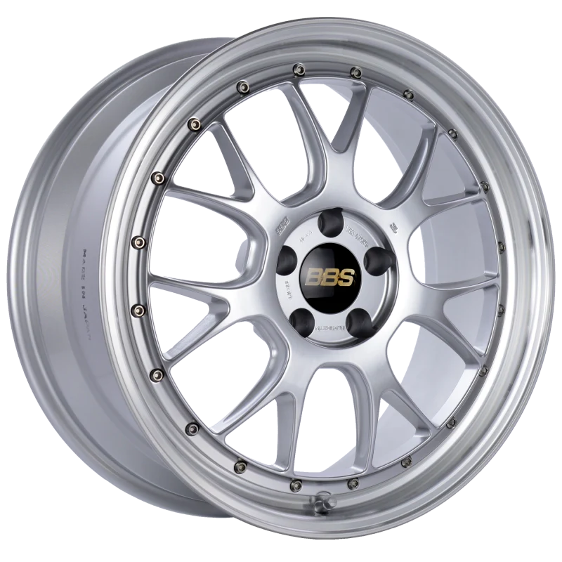 BBS LM-R 19x8.5 5x112 ET38 Diamond Silver Center Diamond Cut Lip Wheel -82mm PFS/Clip Required