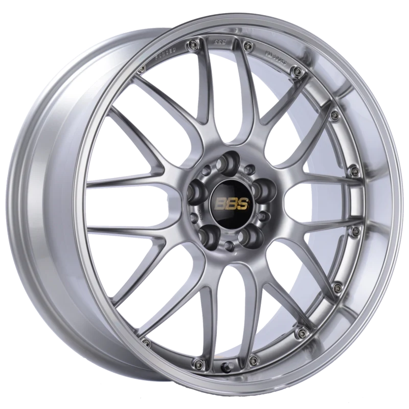 BBS RS-GT 20x8.5 5x120 ET15 Diamond Silver Center Diamond Cut Lip Wheel -82mm PFS/Clip Required