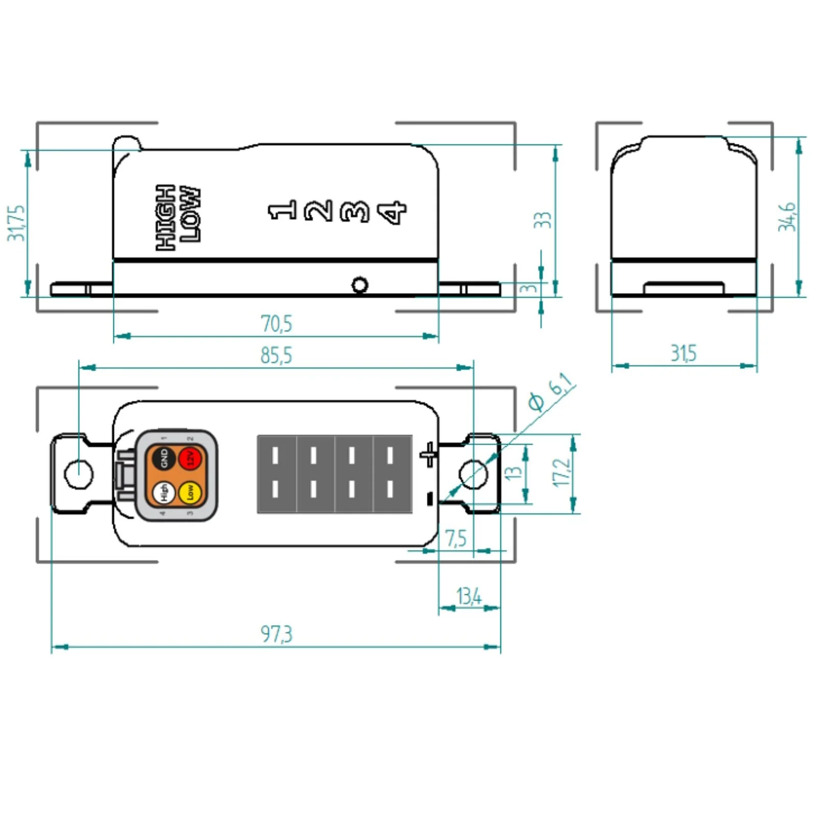 CANchecked thermocouple amplifier (4/6/8/10 slot) Type-K sensor controller to CAN bus - Image 2