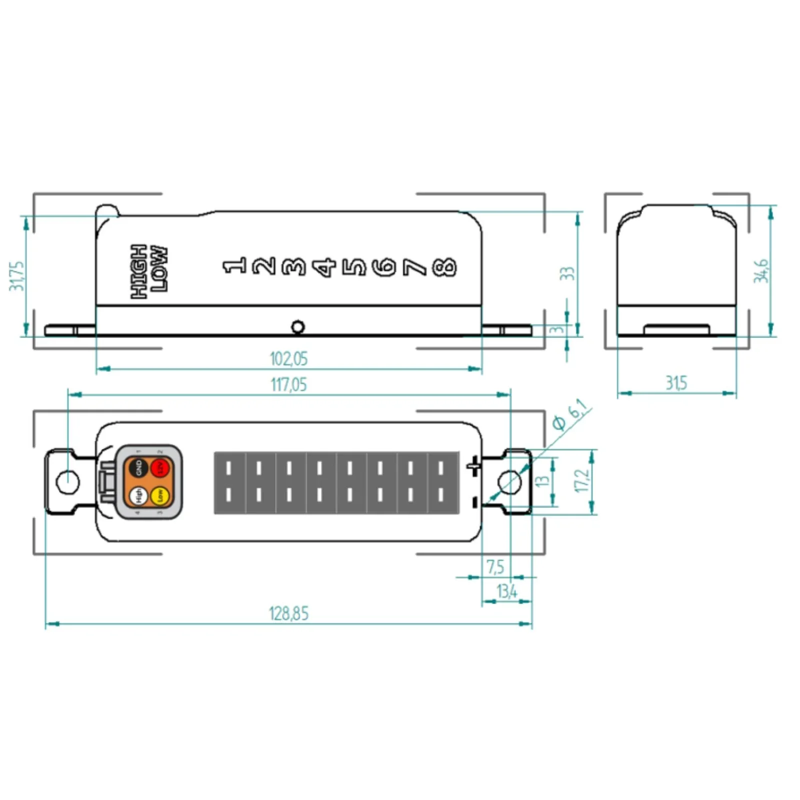 CANchecked thermocouple amplifier (4/6/8/10 slot) Type-K sensor controller to CAN bus - Image 5